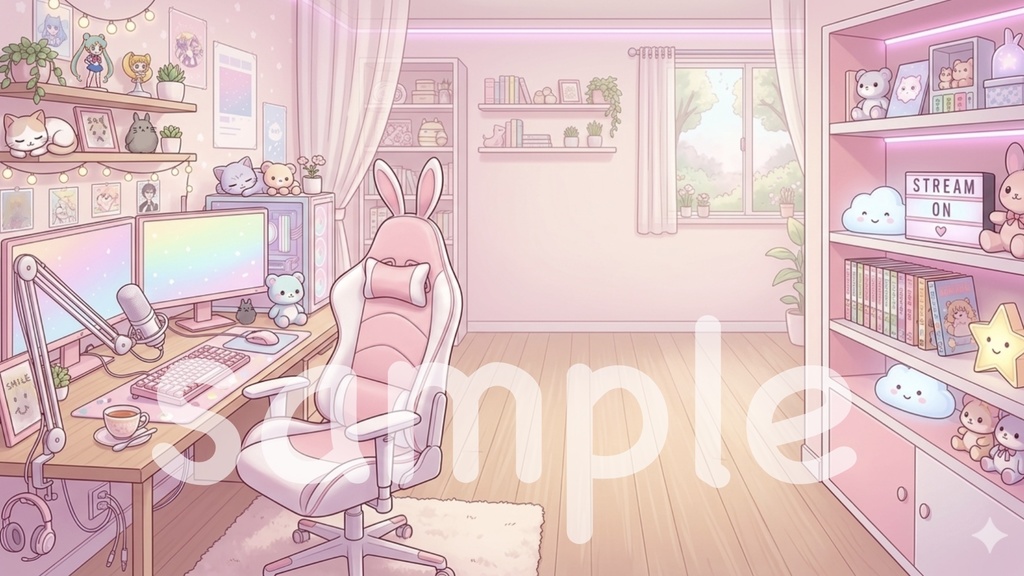 【可愛い配信背景ルームセット(全6種)】