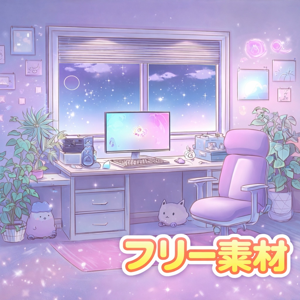 【フリー素材】ゆめかわ配信背景｜動画ループ対応・Vtuber向け