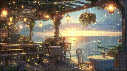 【ループ動画】ナチュラルテラス配信背景6種セット|昼・夜・対応|Vtuber・配信・動画素材