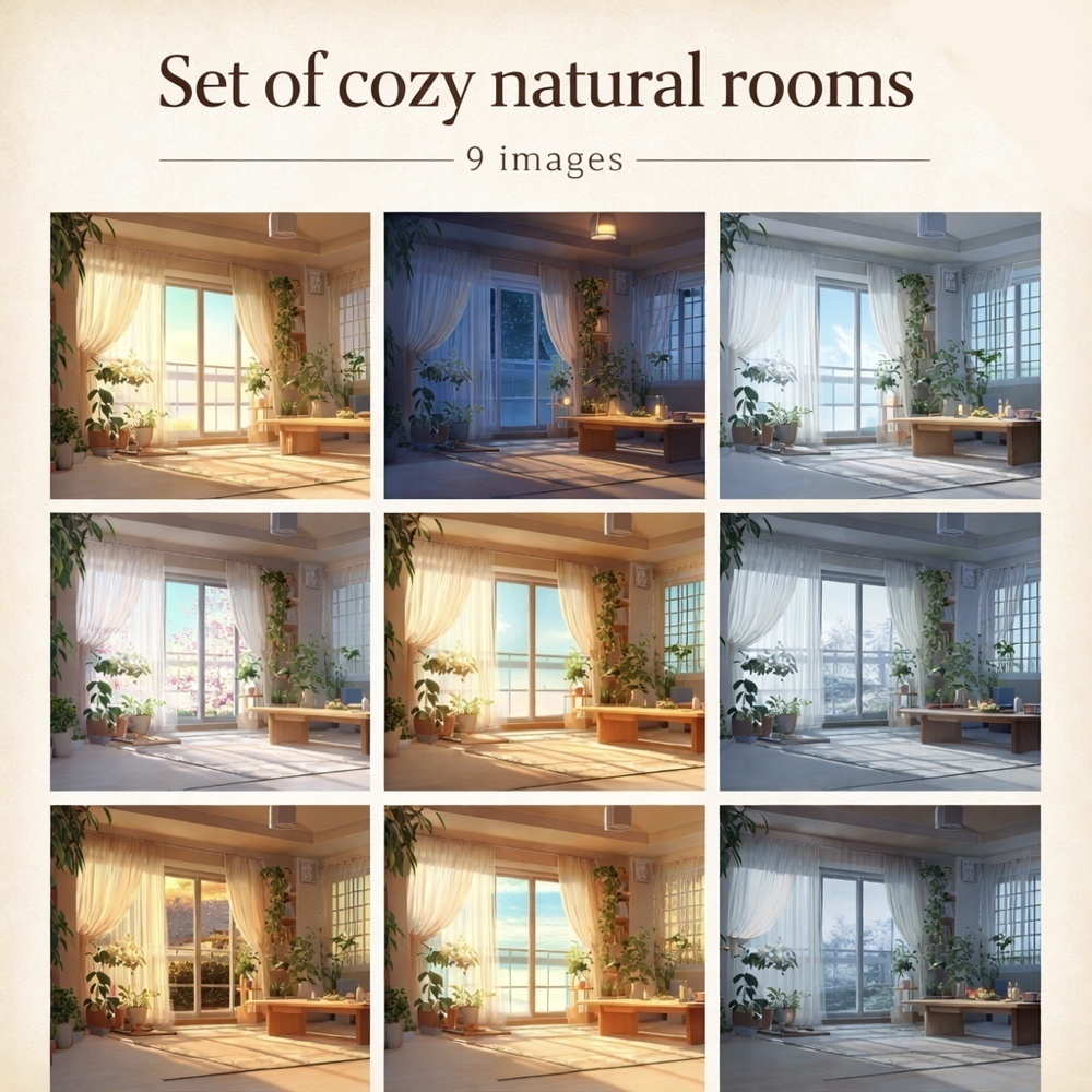 ナチュラルルーム背景素材 9点セット