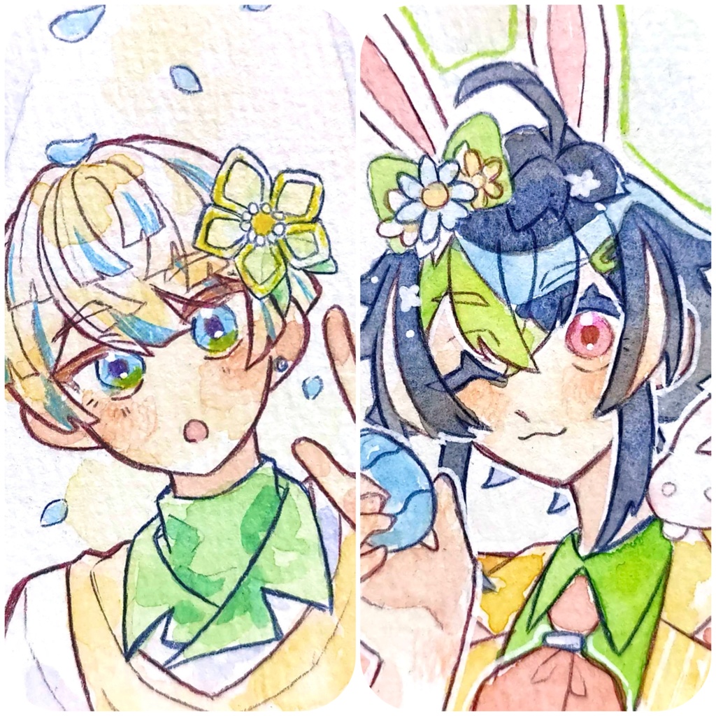 緋八マナ&伊波ライ 額縁入り原画【非公式】