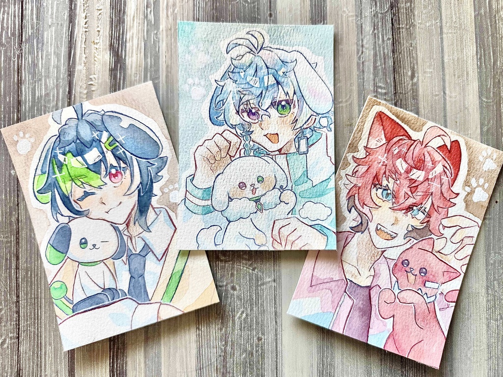 わんにゃん水彩原画【非公式】