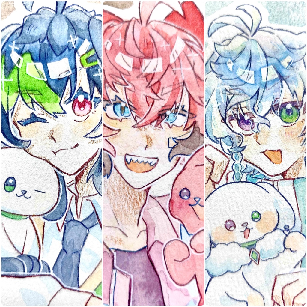 わんにゃん水彩原画【非公式】