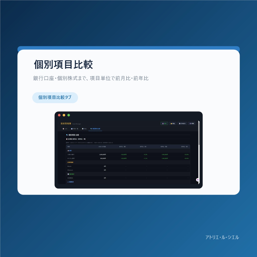 資産管理ダッシュボードPro|銀行預金・NISA・暗号資産・保険まで一画面で管理(会社員・個人事業主向け)