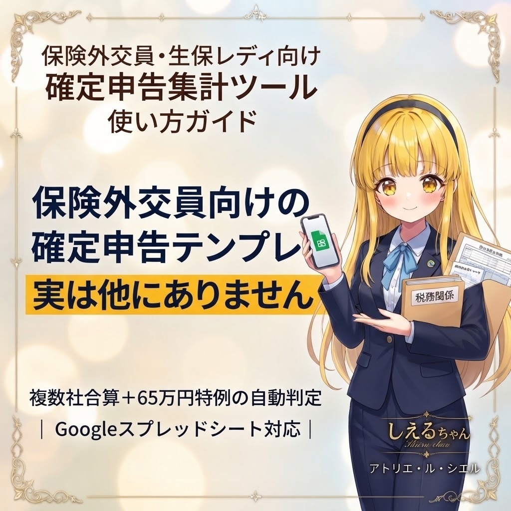 保険外交員・生保レディ向け確定申告集計ツール|複数社合算・65万円特例自動判定