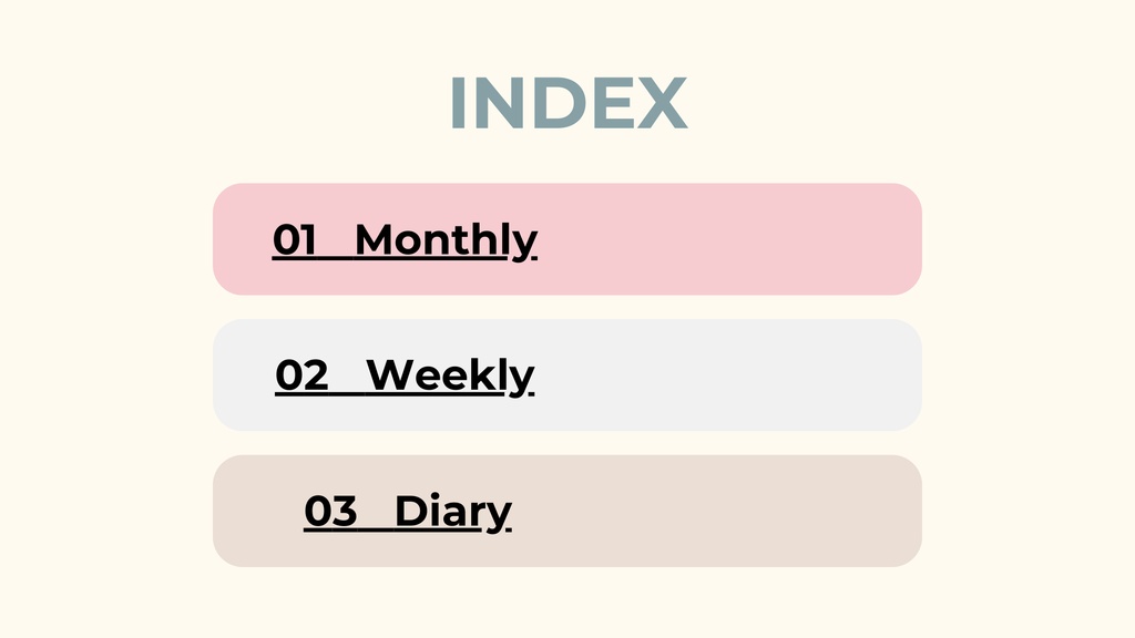 デジタルプランナー|Monthly・Weekly・Diary手帳リフィル(横型PDF・リンク付き)