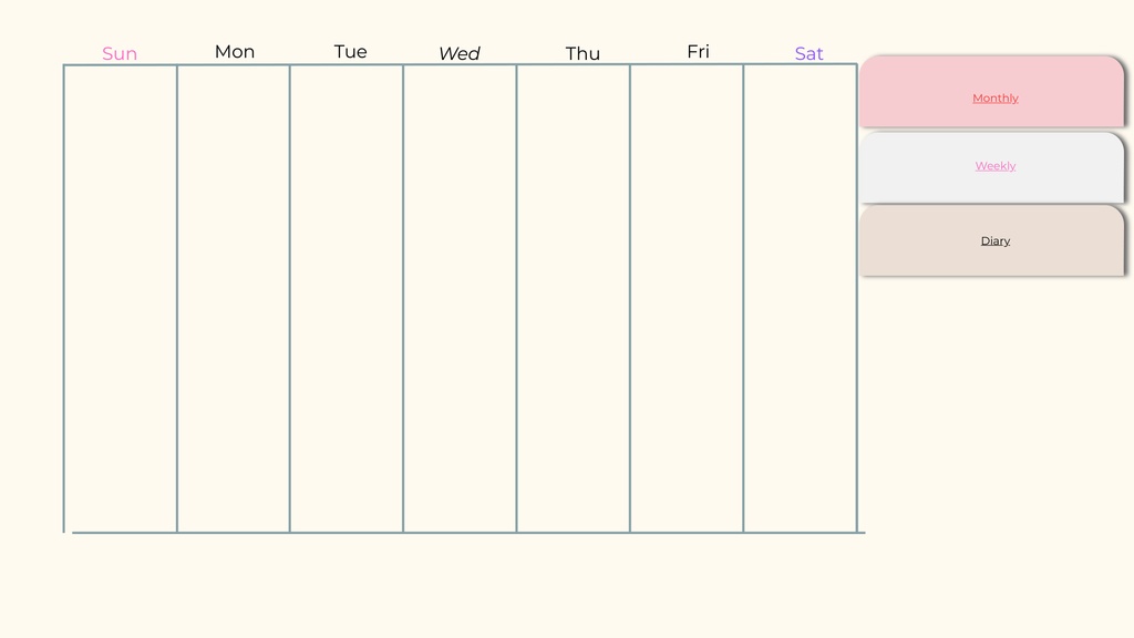 デジタルプランナー|Monthly・Weekly・Diary手帳リフィル(横型PDF・リンク付き)