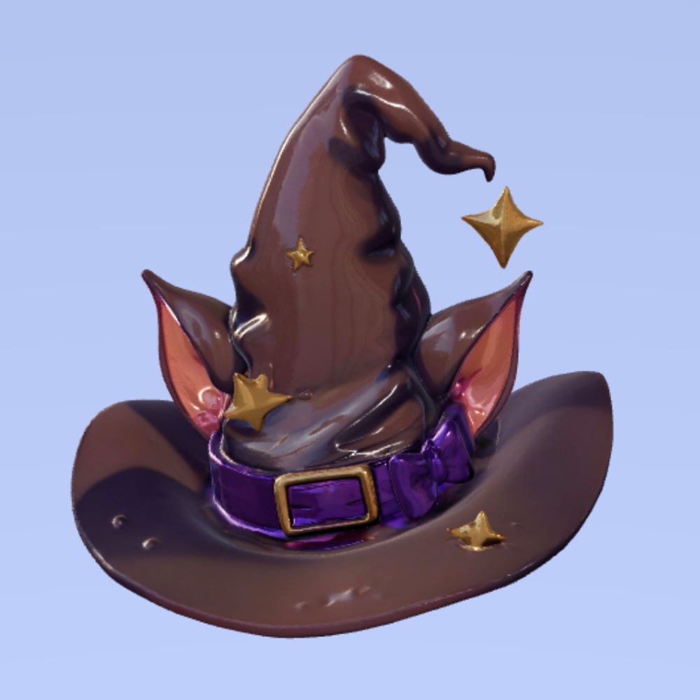 【VRChat想定】猫耳魔女帽子/Cat Ear Witch Hat