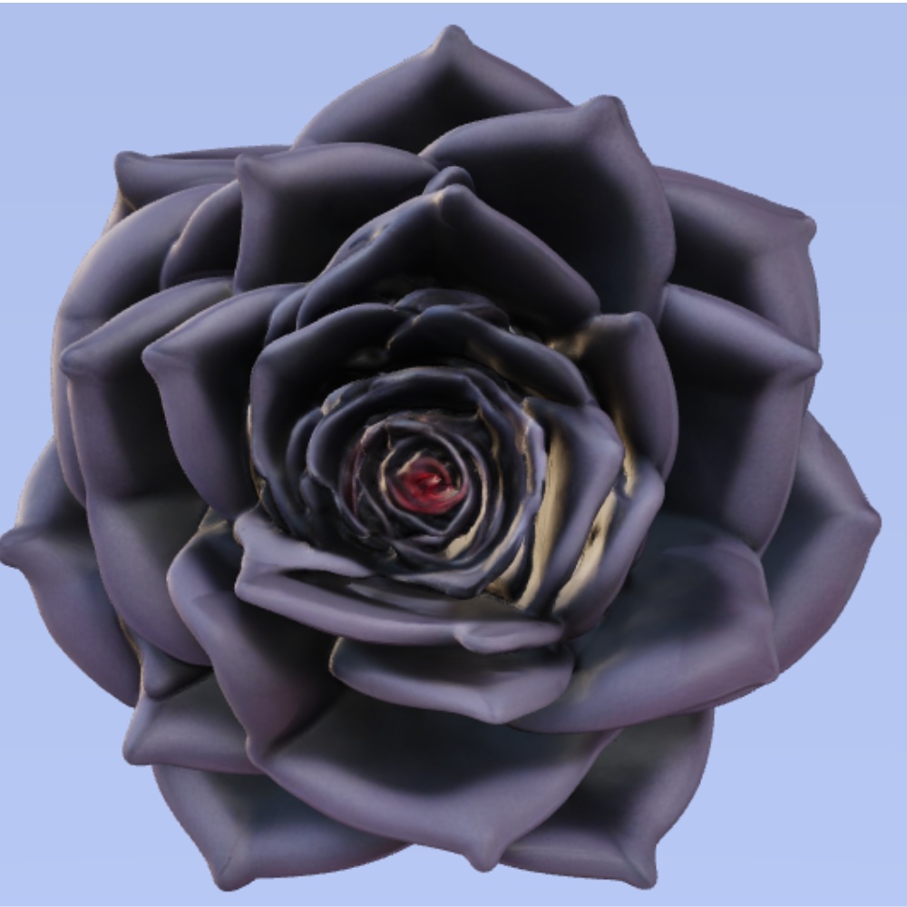 【VRChat想定】黒いバラの髪飾り/black rose hair ornaments