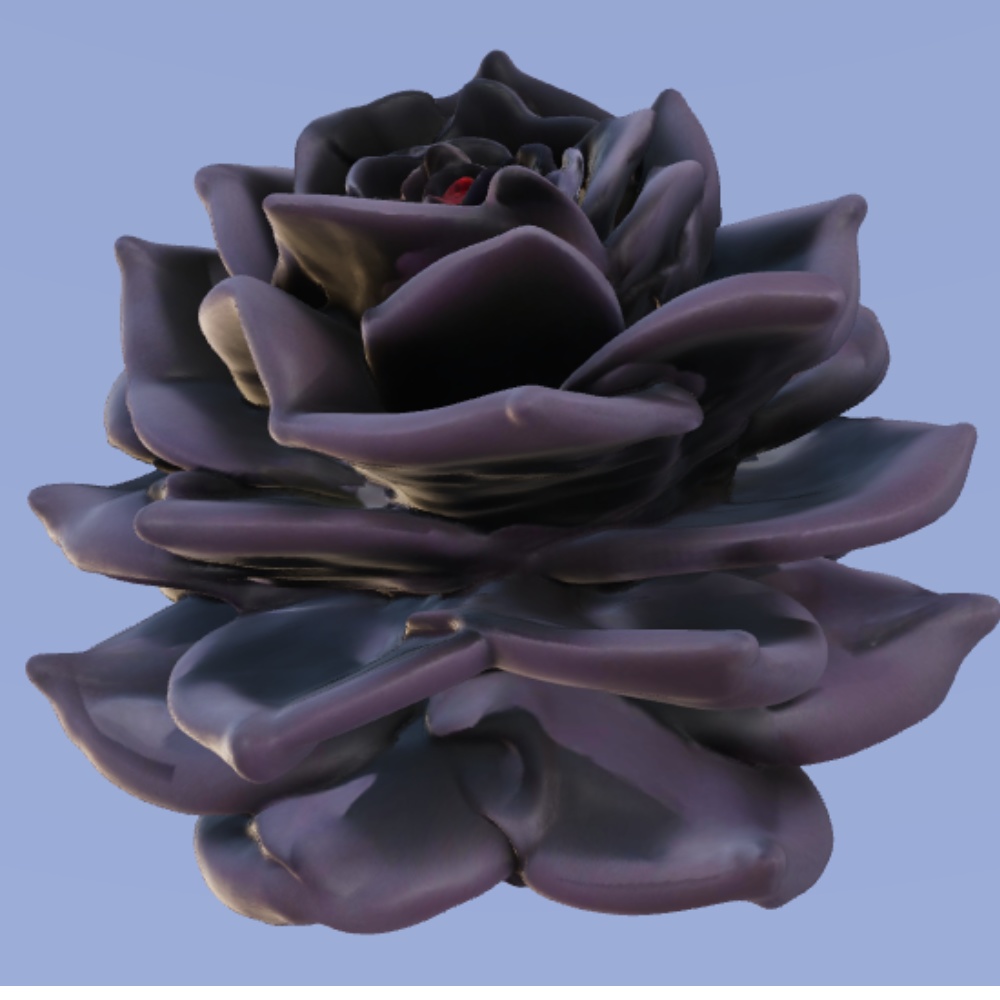 【VRChat想定】黒いバラの髪飾り/black rose hair ornaments