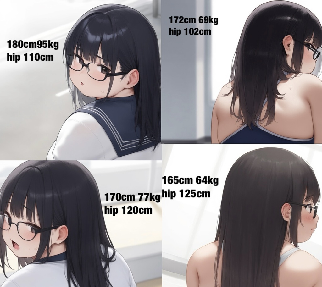 ロングヘアメガネ少女