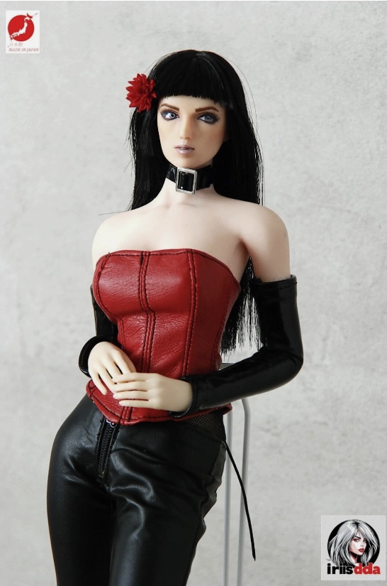【1/6衣装】BLACK LOTUS RŌNIN|コルセット+パンツ+ロンググローブ セット(TBLeague/Phicen対応・日本製PUエナメル)FR/バービーにも着用可能