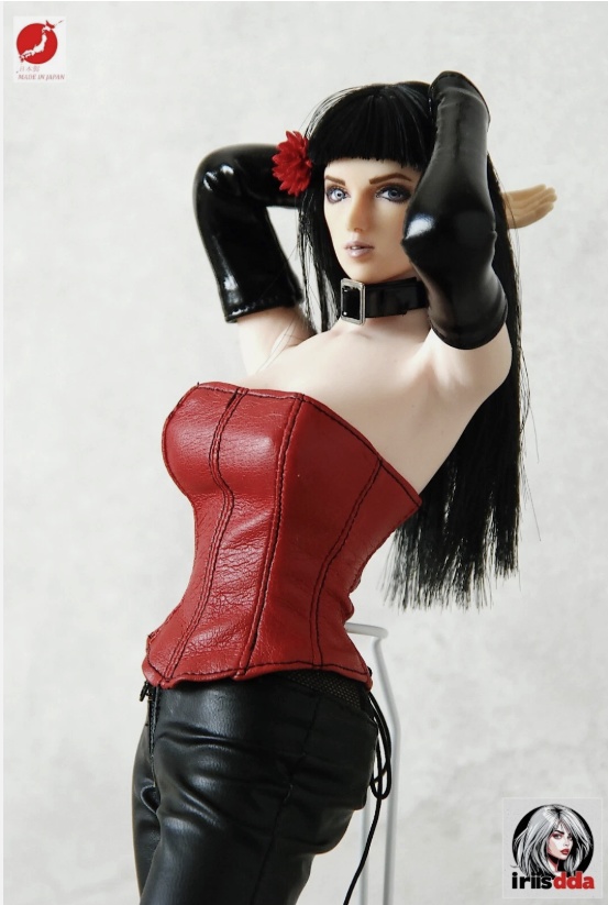 【1/6衣装】BLACK LOTUS RŌNIN|コルセット+パンツ+ロンググローブ セット(TBLeague/Phicen対応・日本製PUエナメル)FR/バービーにも着用可能