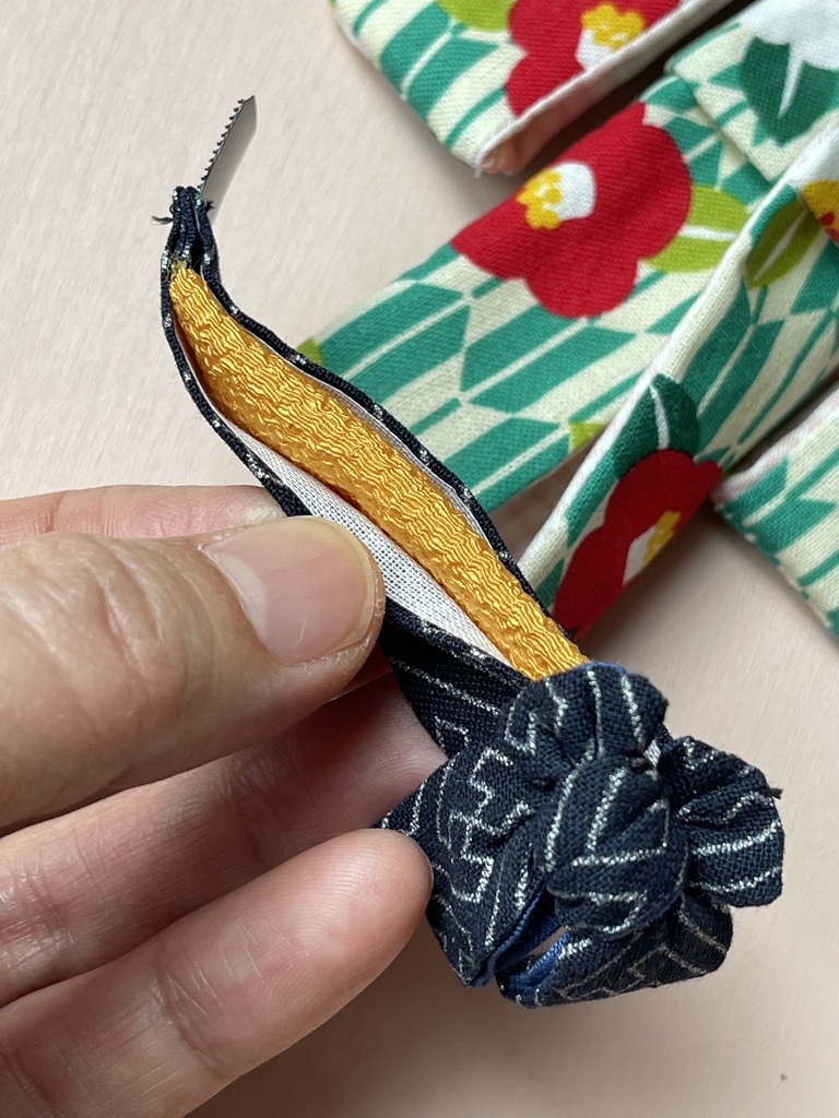 総裏綿着物(翠椿)