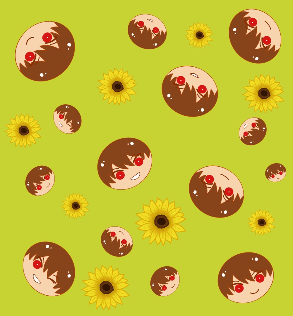 夏也おまんじゅうと向日葵