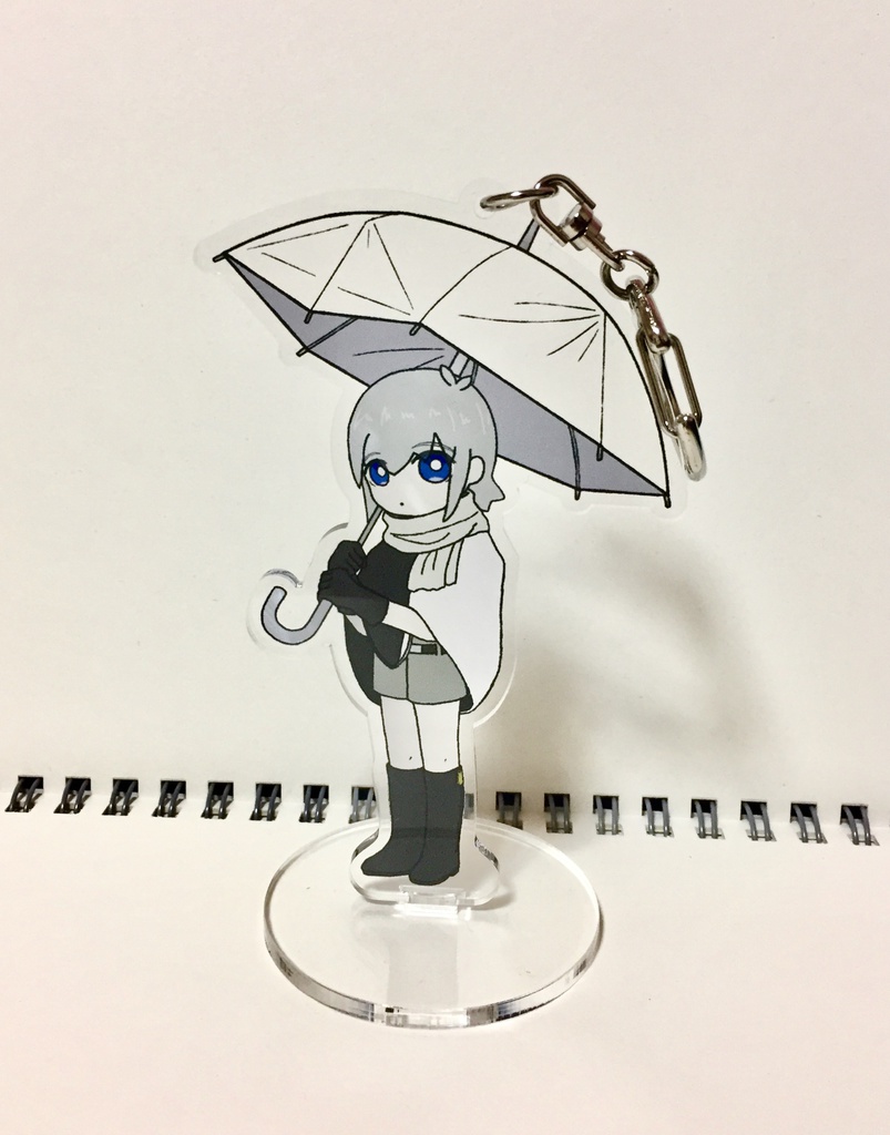 傘さしアクリルスタンドキーホルダー