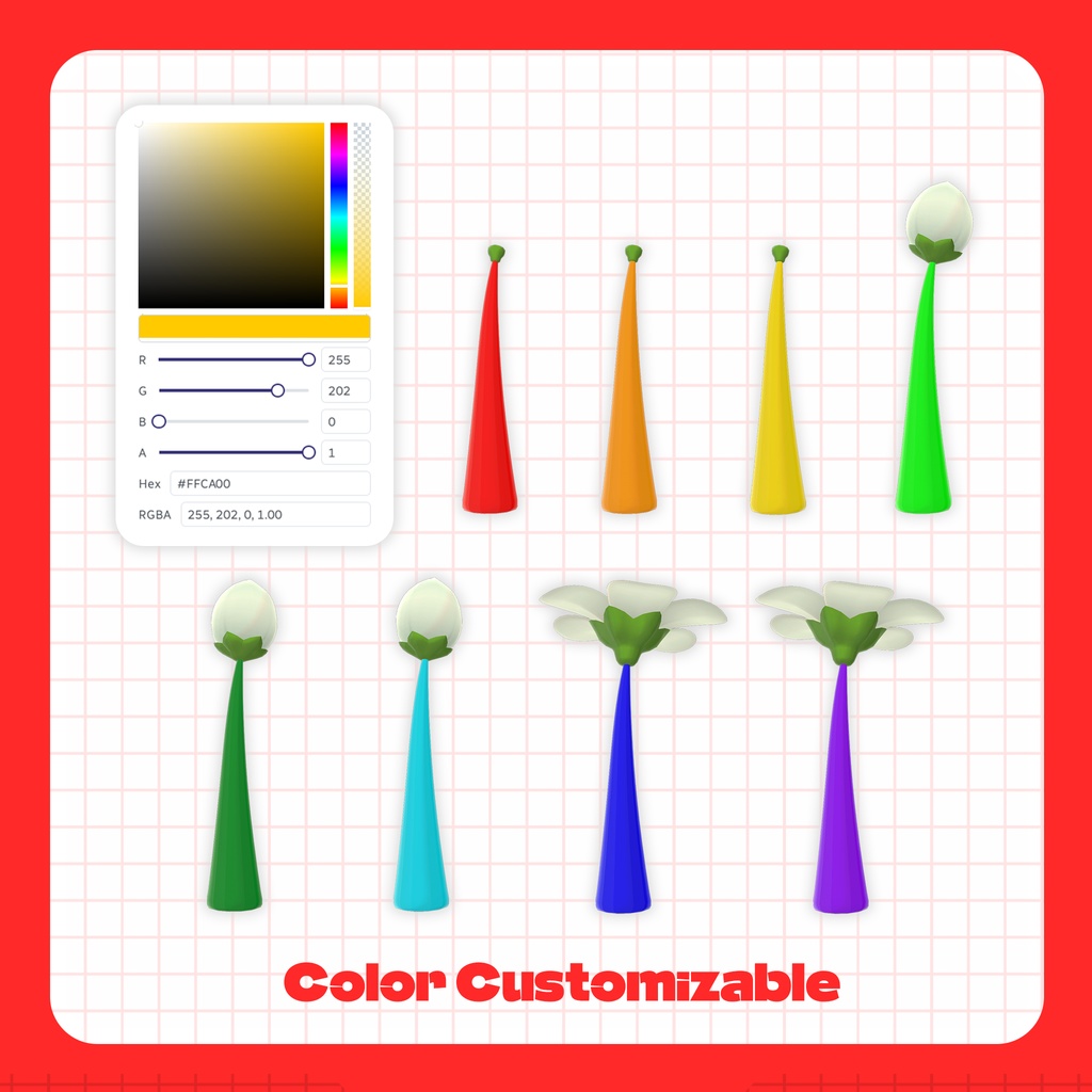 【Warudo】✨Free/無料✨ Customizable Pikmin Prop