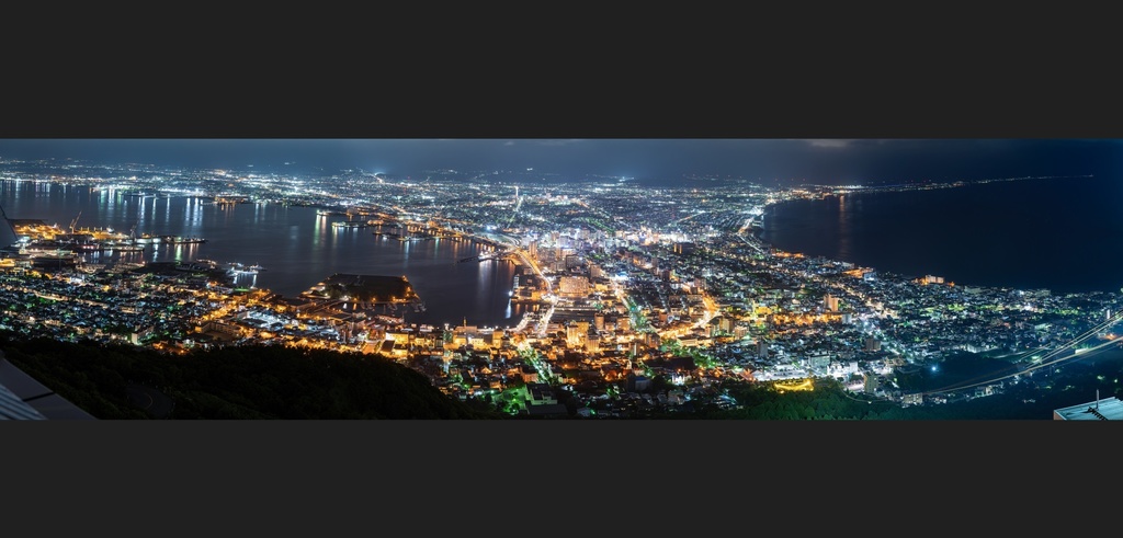 高画質函館夜景パノラマ写真 / Hakodate High Resolution Panorama Photo