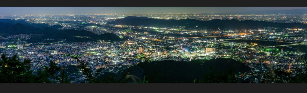 高画質桐生夜景パノラマ写真 / Kiryu High Resolution Panorama Photo