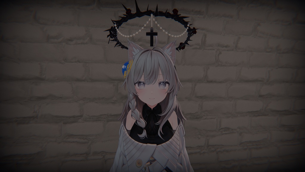 黒薔薇と茨の冠ヘイロー【しなの対応・VRChat・ギミック付】
