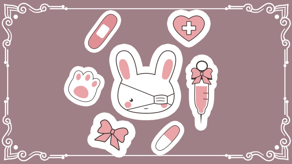 メンヘラ ウサギステッカー（ピンク）インタラクティブオーバーレイ（Twitch / OBS）