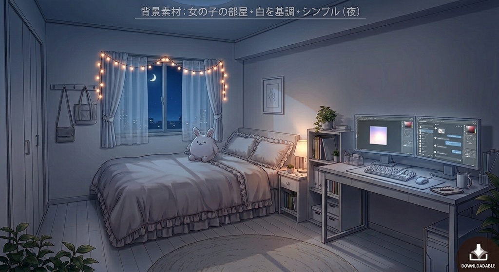 女の子の部屋　夜
