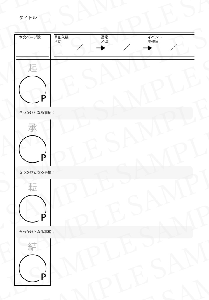【同人サポート】プロットメモ・トーン振り分けメモ