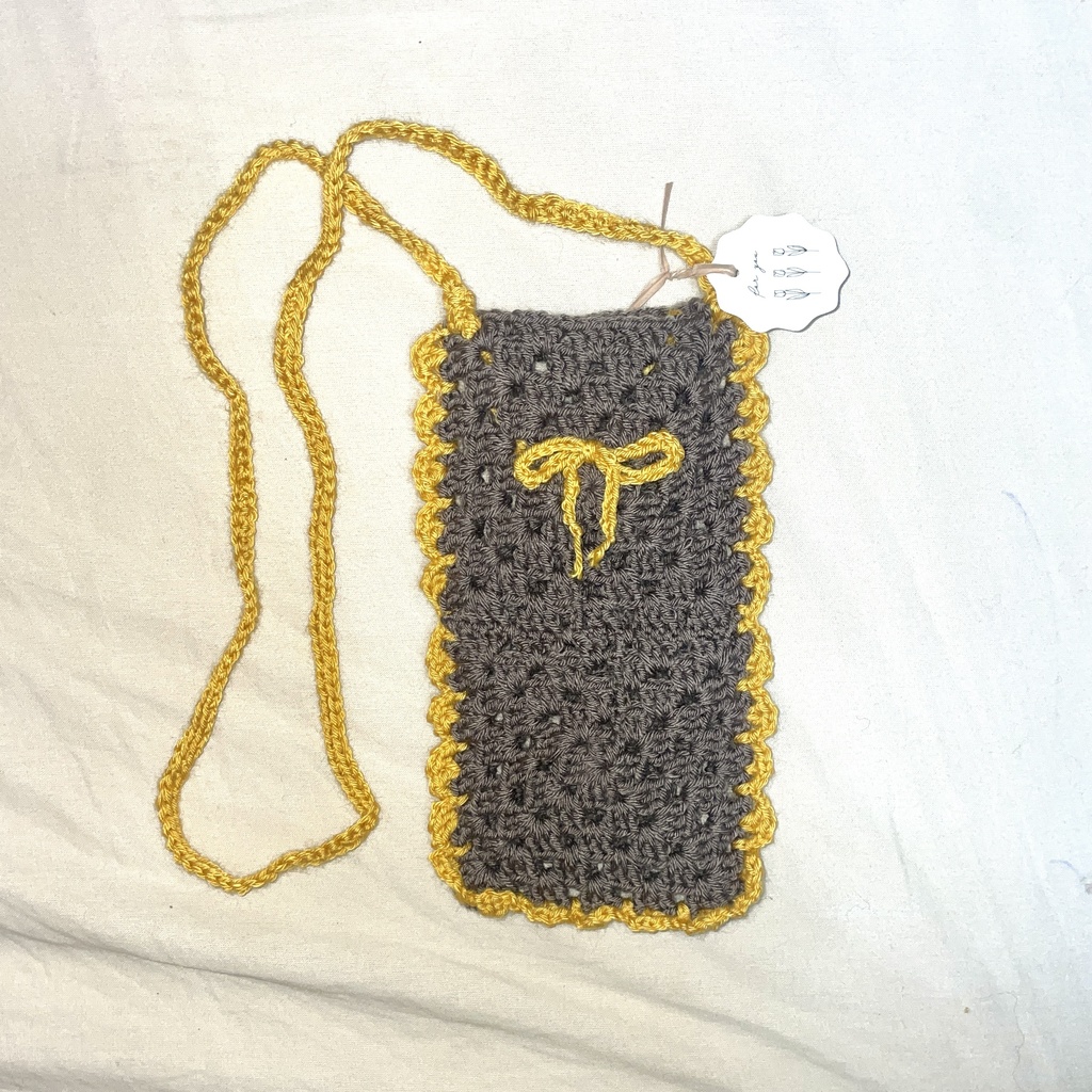 ポシェット(黄＋茶)