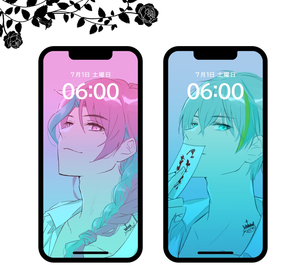 【DL販売】スマホ壁紙「ハオラン・鬼一」4枚セット