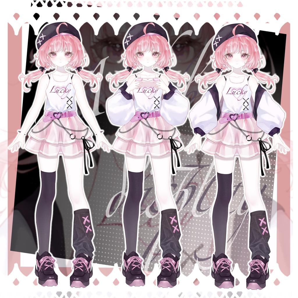 【Live2Dモデル】ピンク系少女【無料試す】【VTS対応】