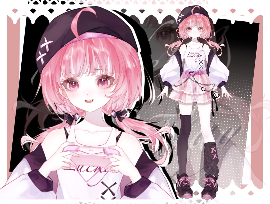 【Live2Dモデル】ピンク系少女【無料試す】【VTS対応】