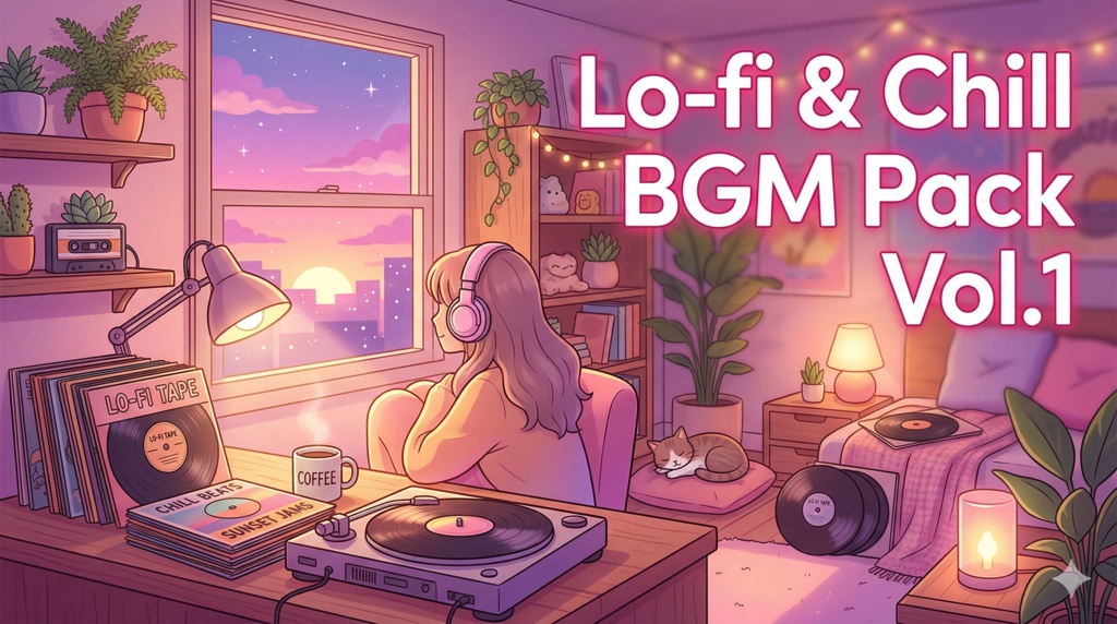 【著作権フリーBGM】AI生成ローファイ＆チル BGMパック Vol.1（10曲）YouTube・動画・ゲーム制作に