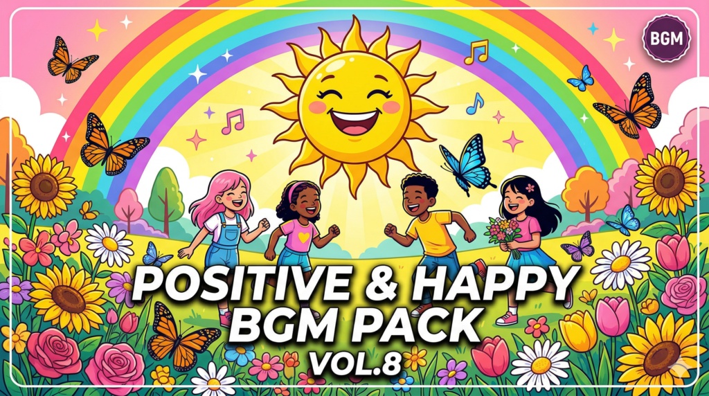 【著作権フリーBGM】AI生成ポジティブ＆ハッピーBGMパック Vol.8（10曲）YouTube・動画・ゲーム制作に素材著作権フリー商用利用可フリーポジティブハッピー動画制作生成音楽明るい