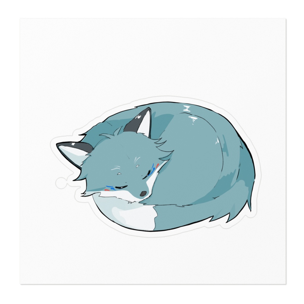 よる。ねむりステッカー ※100 x 100 (mm)正方形の枠です