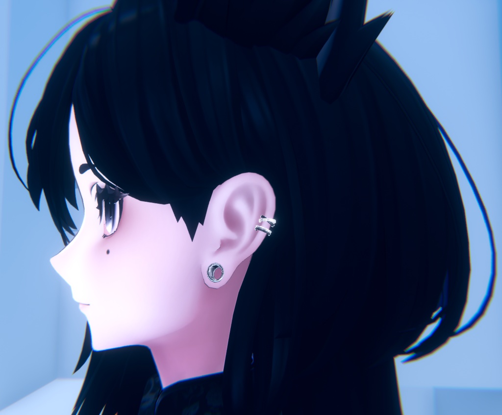 『 Free Size 』 2連クロスリングイヤーカフ DOUBLE CROSS LING EAR CUFF『 Lasyusha MA対応 』