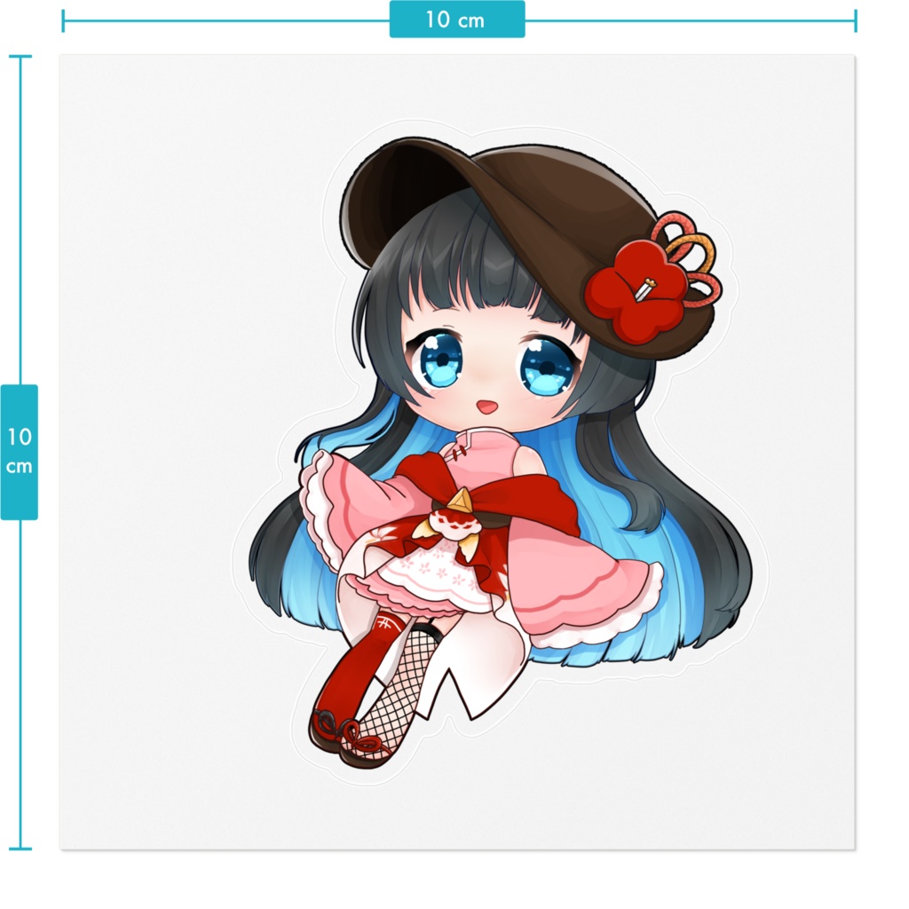 vtuberくろかわ由理ステッカー【100*100(mm)】