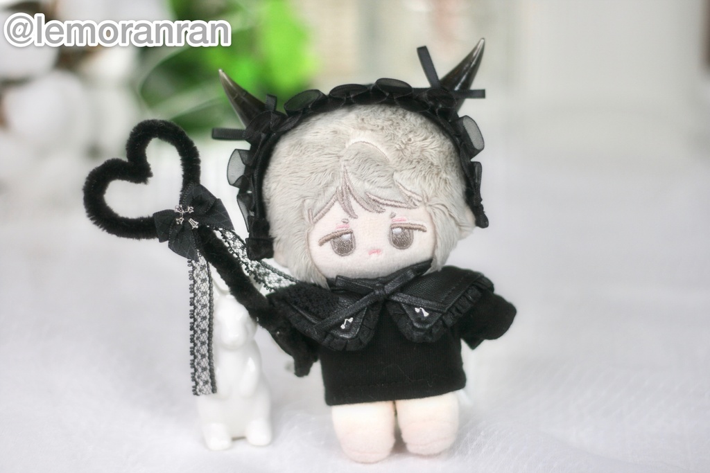 【10cmぬい用】Little Devil｜小悪魔ヘッドドレス・つけ襟・ステッキ