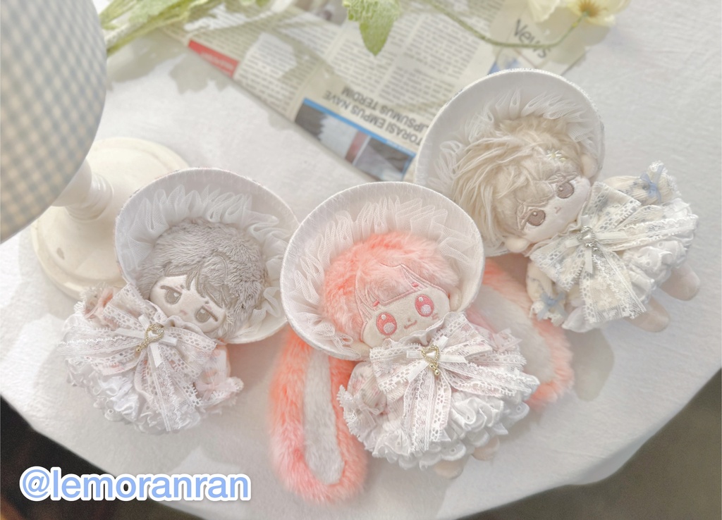 【10cm】シュガーメレンゲ|ドレス&ボンネットセット
