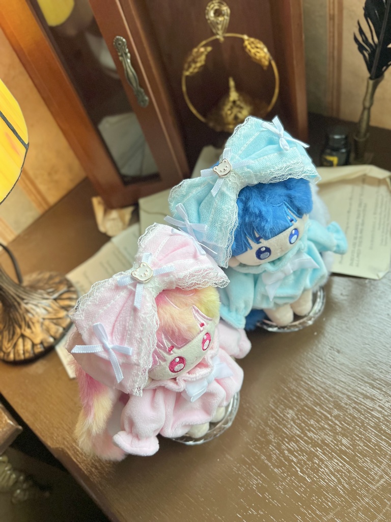 【5cm・10cmぬい服】グッドナイトベア|リボンカチューシャ&お洋服セット