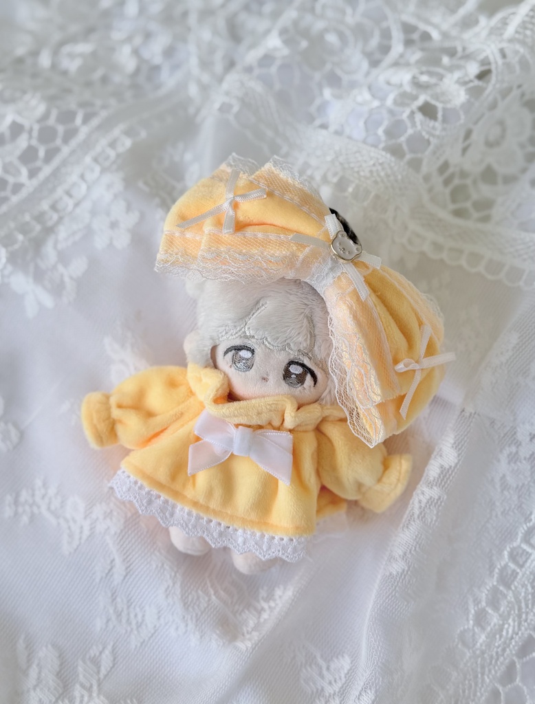 【5cm・10cmぬい服】グッドナイトベア|リボンカチューシャ&お洋服セット