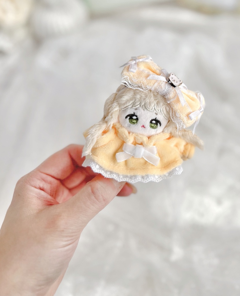 【5cm・10cmぬい服】グッドナイトベア|リボンカチューシャ&お洋服セット