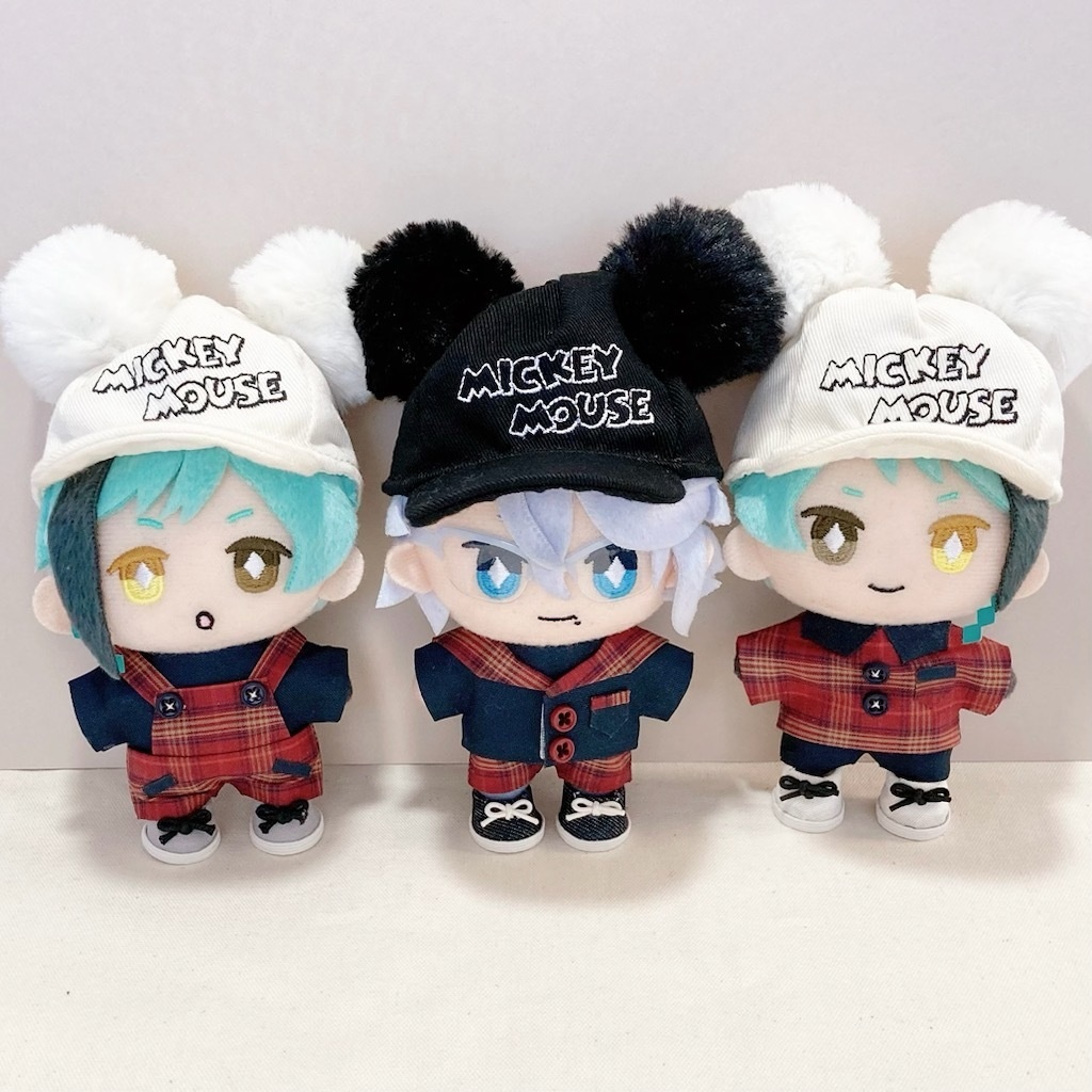 【ぬい服】10cmマスコット用 タータンチェックセット(レッド)