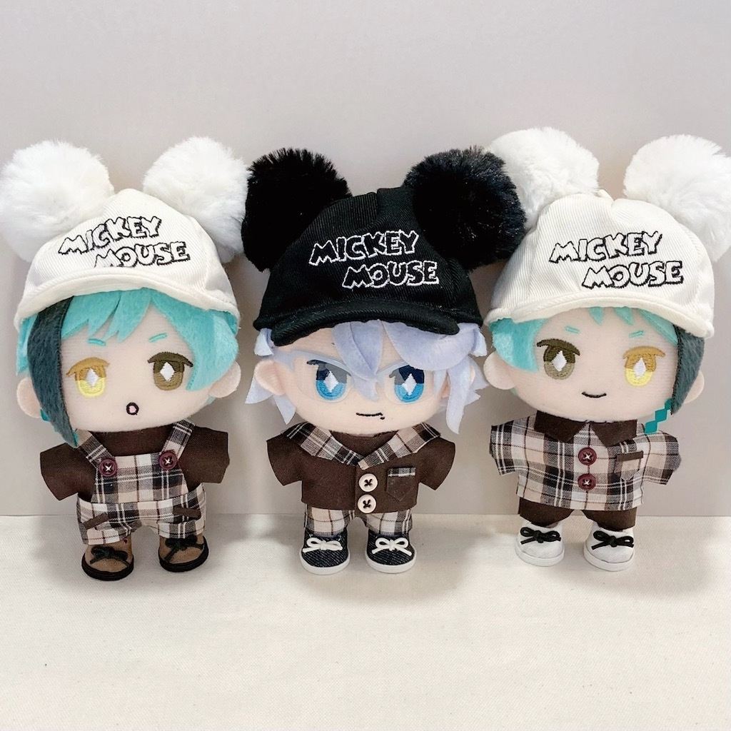 【ぬい服】10cmマスコット用 タータンチェックセット(チョコレートブラウン)