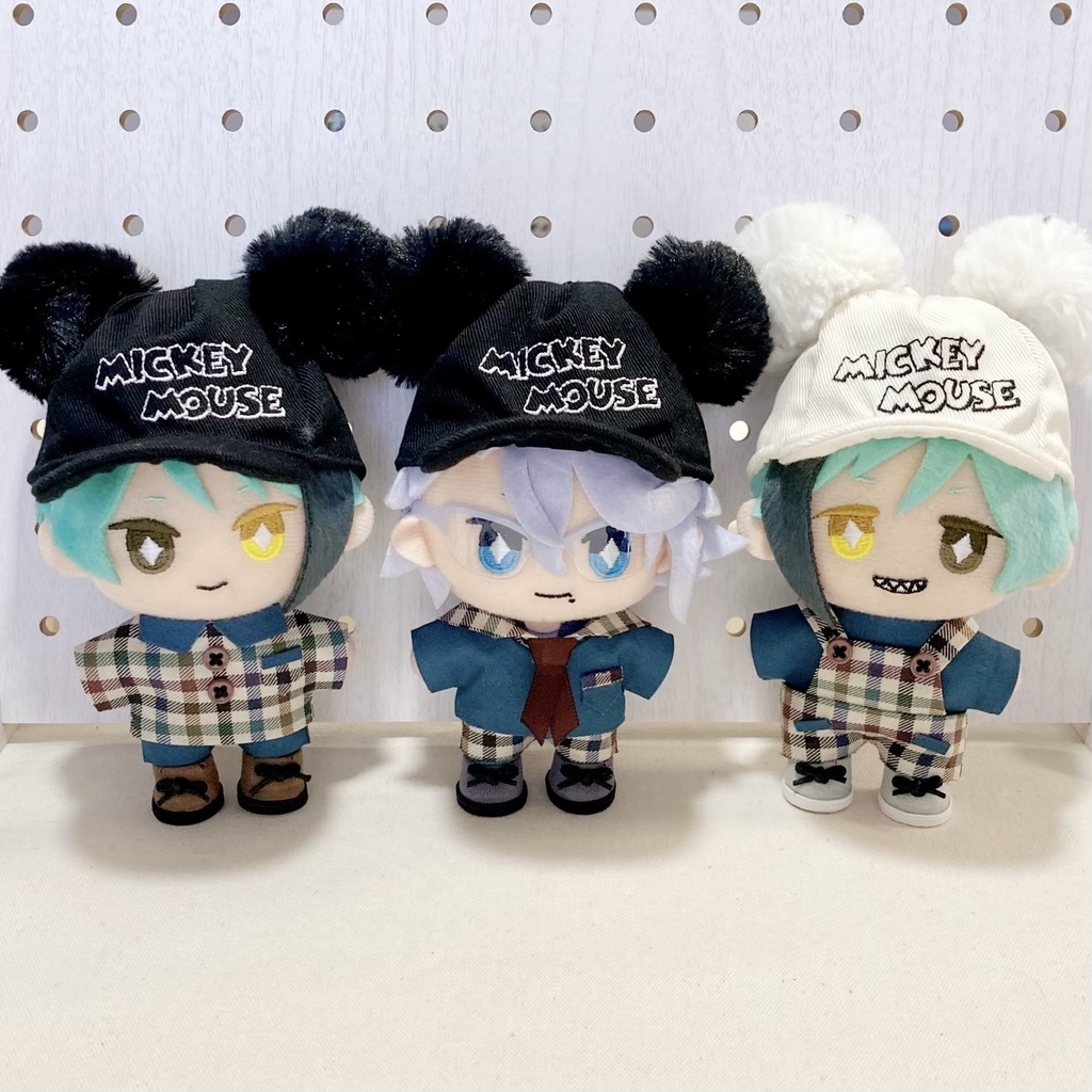 【ぬい服】10cmマスコット用 MIXチェック×ターコイズセット