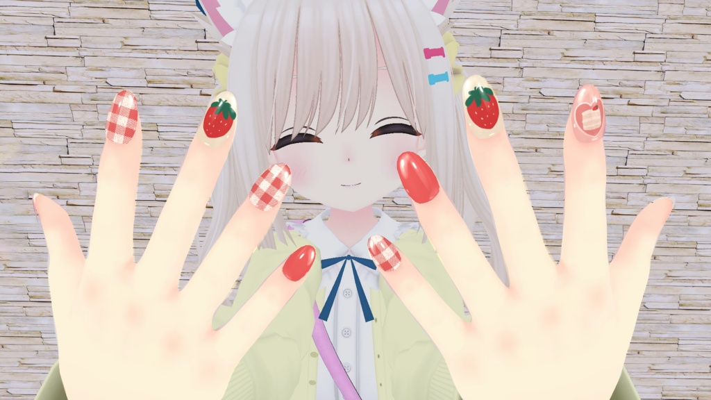 【セフィラ・カリン・ファルリア対応】いちごネイル《MDollnail対応》