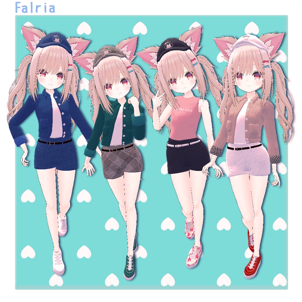 【6アバター対応】カラージャケット-デニムスタイル【VRChat想定】