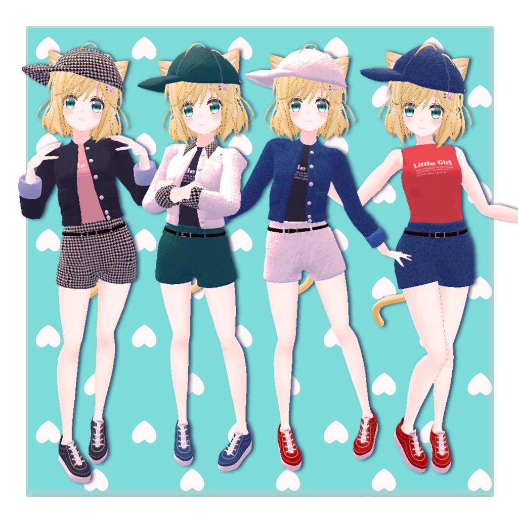 【6アバター対応】カラージャケット-デニムスタイル【VRChat想定】