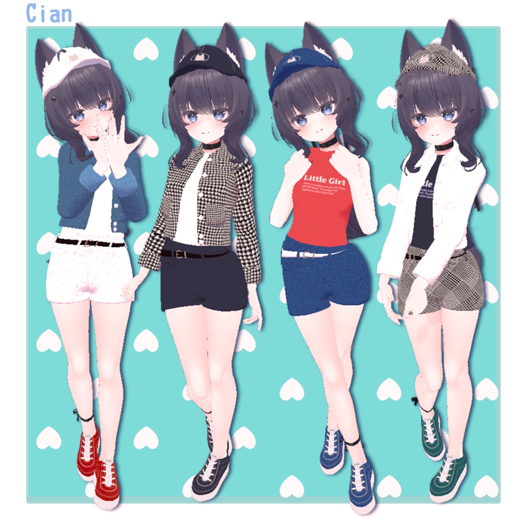 【6アバター対応】カラージャケット-デニムスタイル【VRChat想定】