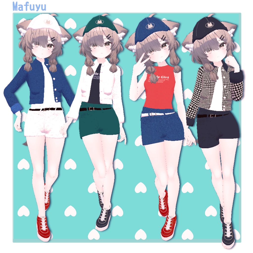 【6アバター対応】カラージャケット-デニムスタイル【VRChat想定】