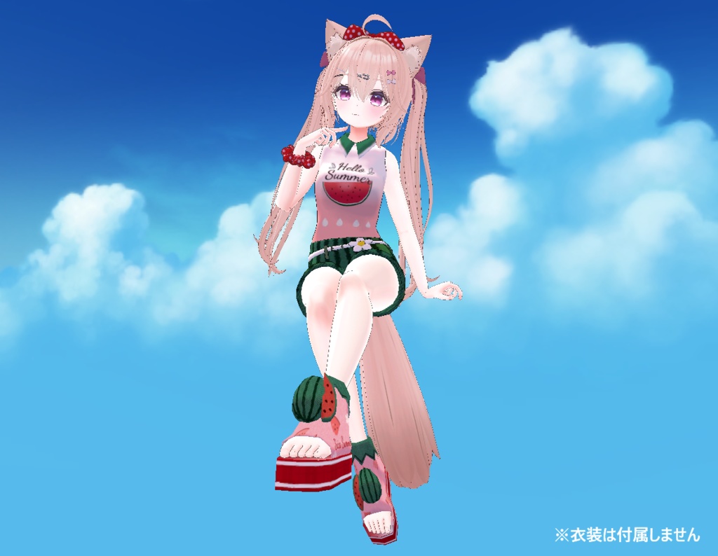【9アバター対応】丸ごとスイカサンダル【VRChat想定】